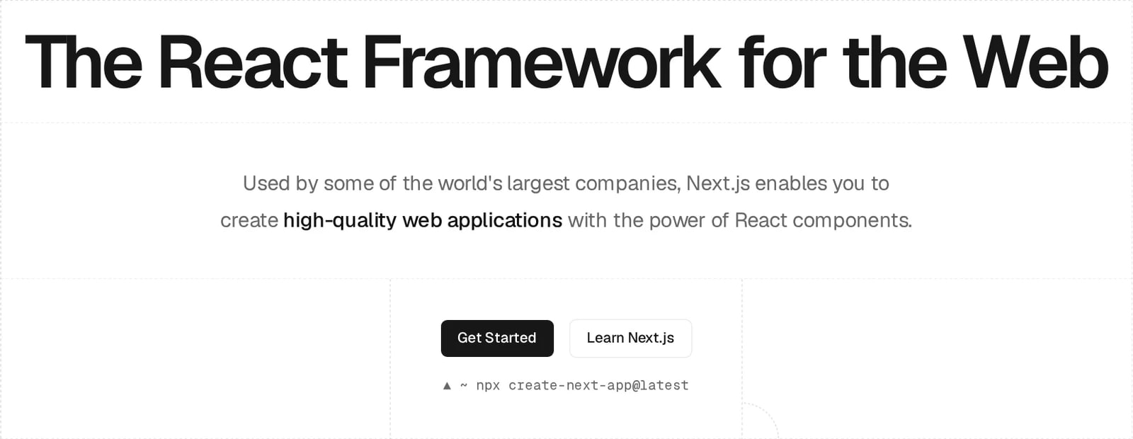 hero section of Next.js
