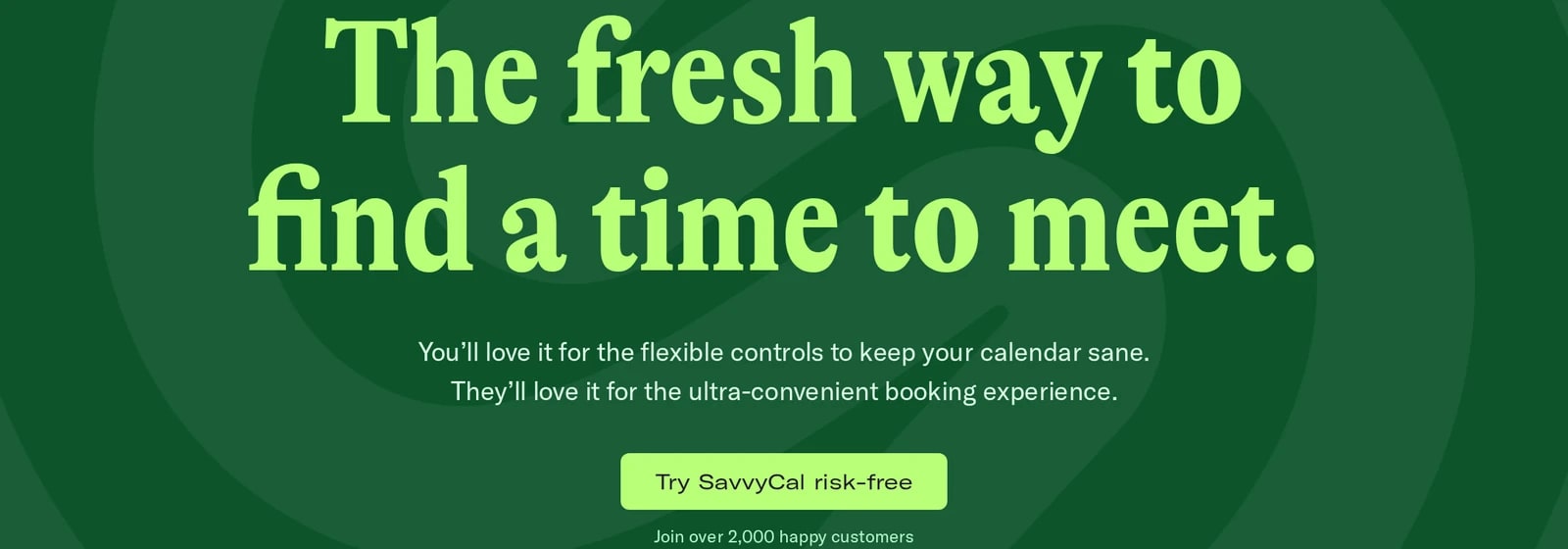 hero section of SavvyCal
